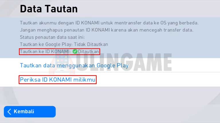 Berhasil Menghubungkan Id Konami Pes Mobile 2