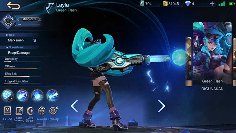 Layla Hero Mobile Legends Dengan Skin Terbanyak