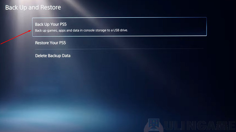 Pilih Back Up Your Ps5