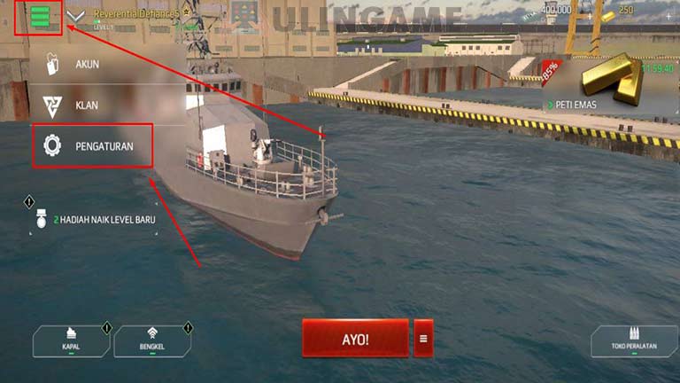 Tap Opsi Pengaturan Modern Warships