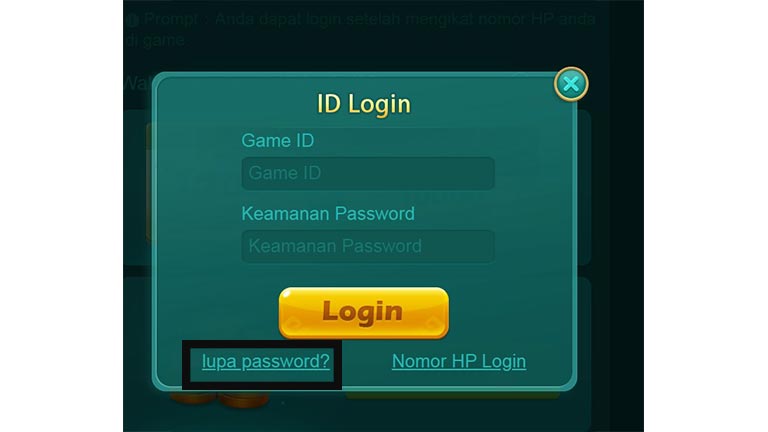 Tekan Lupa Password